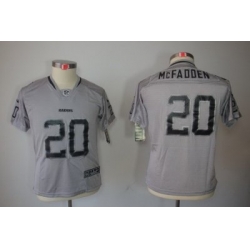 Nike Youth Oakland Raiders #20 Darren McFadden Grey Jerseys[Elite Lights Out]