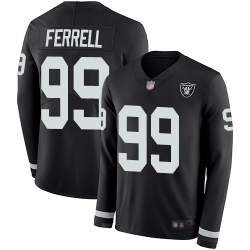 Raiders 99 Clelin Ferrell Black Team Color Youth Stitched Football Limited Therma Long Sleeve Jersey