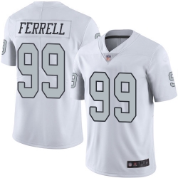 Raiders 99 Clelin Ferrell White Youth Stitched Football Limited Rush Jersey