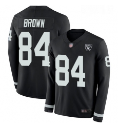 Youth Antonio Brown Limited Black Jersey Oakland Raiders Football 84 Jersey Therma Long Sleeve