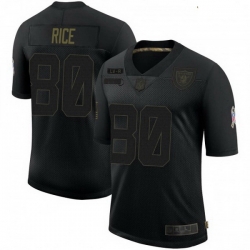 Youth Las Vegas Raiders 80 Jerry Rice Black 2020 Salute To Service Limited Jersey