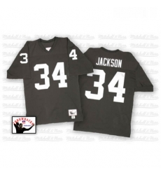 Youth Mitchell and Ness Oakland Raiders 34 Bo Jackson Black Team Color Authentic NFL Throwback Jersey