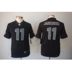 Youth Nike NFL Oakland Raiders #11 Sebastian Janikowski Black Jerseys[Impact Limited]