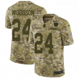 Youth Nike Oakland Raiders 24 Charles Woodson Limited Camo 2018 Salute to Service NFL Jersey