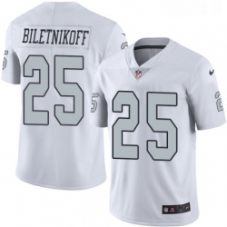 Youth Nike Oakland Raiders 25 Fred Biletnikoff Limited White Rush Vapor Untouchable NFL Jersey