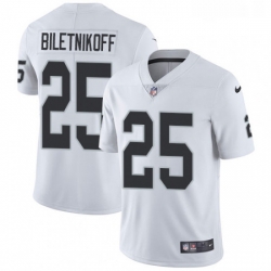 Youth Nike Oakland Raiders 25 Fred Biletnikoff White Vapor Untouchable Limited Player NFL Jersey