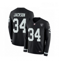 Youth Nike Oakland Raiders 34 Bo Jackson Limited Black Therma Long Sleeve NFL Jersey