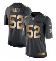 Youth Nike Oakland Raiders 52 Khalil Mack Limited BlackGold Salute to Service NFL Jersey