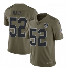 Youth Nike Oakland Raiders 52 Khalil Mack Limited Olive 2017 Salute to Service NFL Jersey