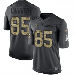 Youth Nike Oakland Raiders 85 Derek Carrier Limited Black 2016 Salute to Service NFL Jersey