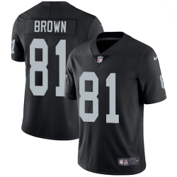 Youth Nike Raiders 81 Tim Brown Black Team Color NFL Vapor Untouchable Limited Jersey