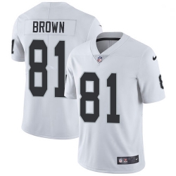 Youth Nike Raiders 81 Tim Brown White Stitched NFL Vapor Untouchable Limited Jersey