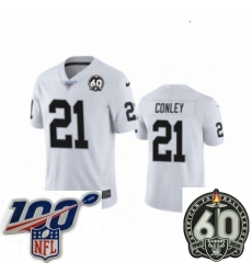 Youth Oakland Raiders #21 Gareon Conley White 60th Anniversary Vapor Untouchable Limited Player 100th Season Football Jersey