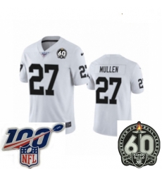 Youth Oakland Raiders #27 Trayvon Mullen White 60th Anniversary Vapor Untouchable Limited Player 100th Season Football Jersey