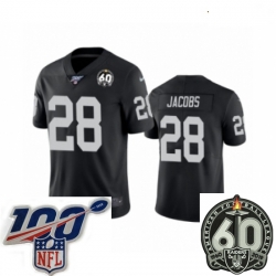Youth Oakland Raiders #28 Josh Jacobs Black 60th Anniversary Vapor Untouchable Limited Player 100th Season Football Jersey