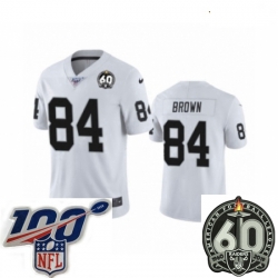 Youth Oakland Raiders #84 Antonio Brown White 60th Anniversary Vapor Untouchable Limited Player 100th Season Football Jersey