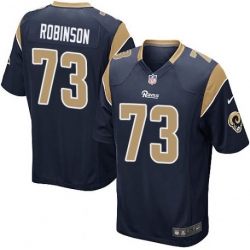 2014 NFL Draft St.Louis Rams #73 Greg Robinson Navy Blue Elite Jersey