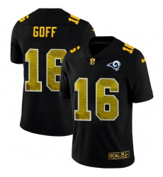 Los Angeles Rams 16 Jared Goff Men Black Nike Golden Sequin Vapor Limited NFL Jersey