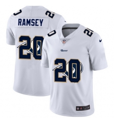 Los Angeles Rams 20 Jalen Ramsey White Men Nike Team Logo Dual Overlap Limited NFL Jersey