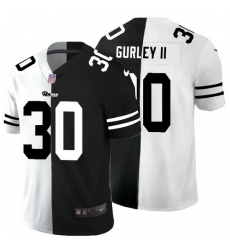 Los Angeles Rams 30 Todd Gurley II Men Black V White Peace Split Nike Vapor Untouchable Limited NFL Jersey