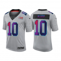 Men Los Angeles Rams 10 Cooper Kupp 2022 Grey Super Bowl LVI Limited Stitched Jersey