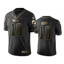 Men Los Angeles Rams 10 Cooper Kupp Black Golden Edition Limited Stitched Jersey