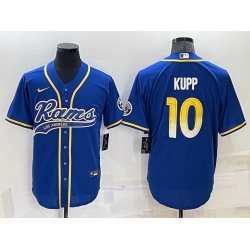Men Los Angeles Rams 10 Cooper Kupp Royal Cool Base Stitched Baseball Jersey
