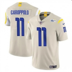 Men Los Angeles Rams 11 Jimmy Garoppolo Bone Vapor Untouchable Stitched Football Jersey