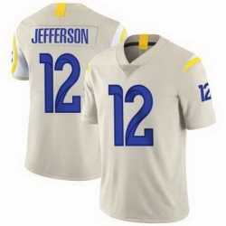 Men Los Angeles Rams #12 Van Jefferson Bone Stitched Football Limited Jersey