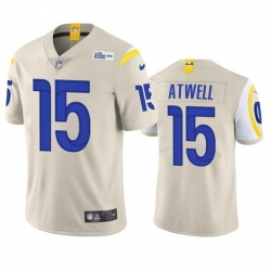 Men Los Angeles Rams 15 Tutu Atwell Bone Vapor Untouchable Limited Stitched Football Jersey