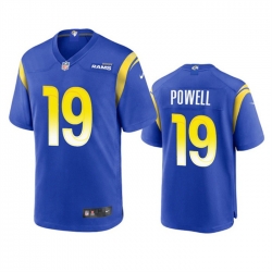 Men Los Angeles Rams 19 Brandon Powell Royal Stitched Football Game Jersey