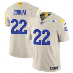 Men Los Angeles Rams 22 Blake Corum Bone 2024 Draft Vapor Untouchable Stitched Football Jersey