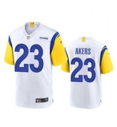 Men Los Angeles Rams 23 Cam Akers 2020 White Vapor Untouchable Limited Stitched Jersey