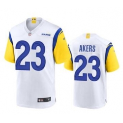 Men Los Angeles Rams 23 Cam Akers 2020 White Vapor Untouchable Limited Stitched Jersey