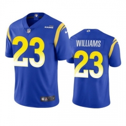 Men Los Angeles Rams 23 Kyren Williams Royal Vapor Untouchable Limited Stitched Football Jersey