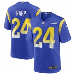 Men Los Angeles Rams #24 Taylor Rapp Blue Bone Stitched Football Limited Jersey