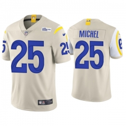 Men Los Angeles Rams 25 Sony Michel 2021 Bone Vapor Untouchable Limited Stitched Football Jersey