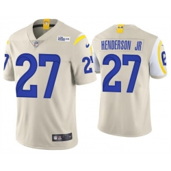Men Los Angeles Rams 27 Darrell Henderson Jr  Cream Vapor Untouchable Stitched Football Jersey
