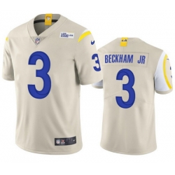 Men Los Angeles Rams 3 Odell Beckham Jr  2021 Bone Vapor Untouchable Limited Stitched Football Jersey