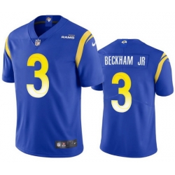 Men Los Angeles Rams 3 Odell Beckham Jr  2021 Royal Vapor Untouchable Limited Stitched Football Jersey