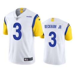 Men Los Angeles Rams 3 Odell Beckham Jr  2021 White Vapor Untouchable Limited Stitched Football Jersey