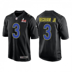 Men Los Angeles Rams 3 Odell Beckham Jr  2022 Black Super Bowl LVI Game Stitched Jersey
