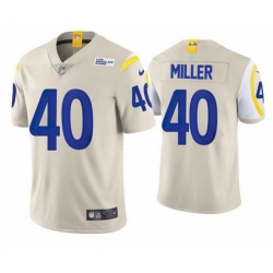 Men Los Angeles Rams 40 Von Miller 2021 Bone Vapor Untouchable Limited Stitched Football Jersey