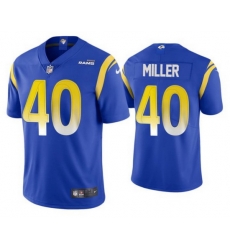 Men Los Angeles Rams 40 Von Miller 2021 Royal Vapor Untouchable Limited Stitched Football Jersey