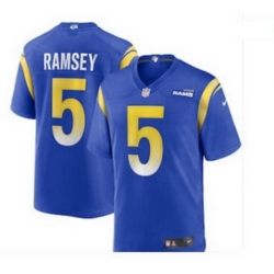 Men Los Angeles Rams 5 Jalen Los Angeles Ramsey Blue 2021 new vapor untouchable stitched nike limited Jersey