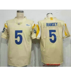 Men Los Angeles Rams 5 Jalen Los Angeles Ramsey cream 2021 new vapor untouchable stitched nfl nike limited Jersey