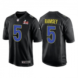 Men Los Angeles Rams 5 Jalen Ramsey 2022 Black Super Bowl LVI Game Stitched Jersey
