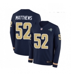 Men Los Angeles Rams 52 Clay Matthews Limited Navy Blue Therma Long Sleeve Football Jersey