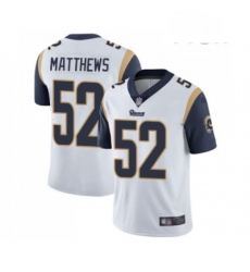 Men Los Angeles Rams 52 Clay Matthews White Vapor Untouchable Limited Player Football Jersey