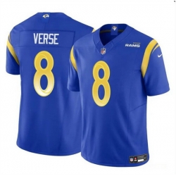 Men Los Angeles Rams 8 Jared Verse Blue 2024 Draft F U S E Vapor Untouchable Stitched Football Jersey